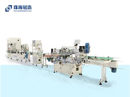 自動化液體負壓式灌裝壓蓋封口雙面貼生產線