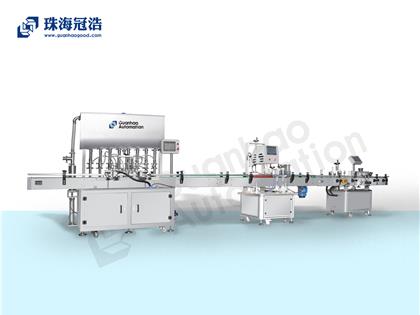 自動化膏體、液體灌裝、旋蓋、貼標生產(chǎn)線