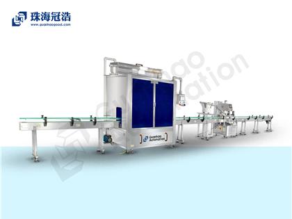 自動16頭醫(yī)用鹽水防腐灌裝、旋蓋生產線